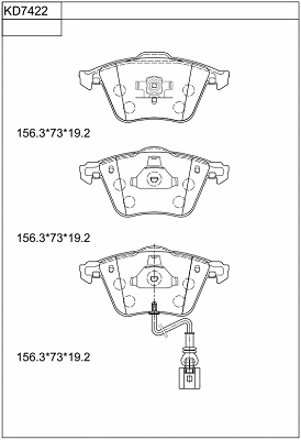 KD7422 ASIMCO Комплект тормозных колодок, дисковый тормоз (фото 1)