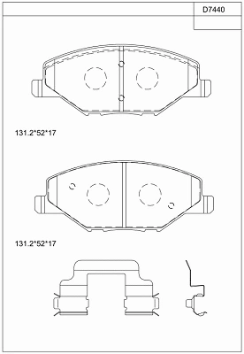 KD7440 ASIMCO Комплект тормозных колодок, дисковый тормоз (фото 1)