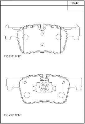 KD7442 ASIMCO Комплект тормозных колодок, дисковый тормоз (фото 1)