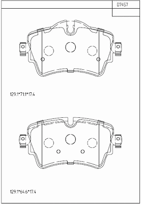 KD7457 ASIMCO Комплект тормозных колодок, дисковый тормоз (фото 1)