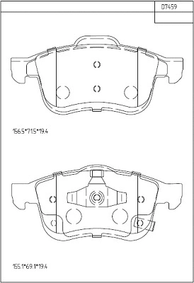 KD7459 ASIMCO Комплект тормозных колодок, дисковый тормоз (фото 1)