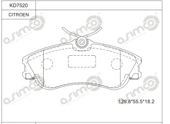 KD7520 ASIMCO Комплект тормозных колодок, дисковый тормоз (фото 1)