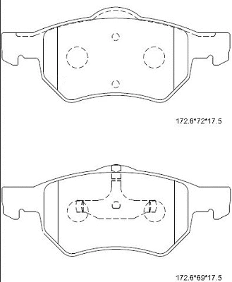 KD7525 ASIMCO Комплект тормозных колодок, дисковый тормоз (фото 1)