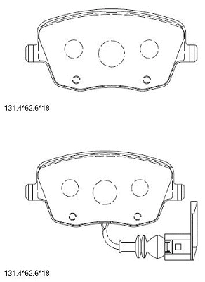 KD7551 ASIMCO Комплект тормозных колодок, дисковый тормоз (фото 1)