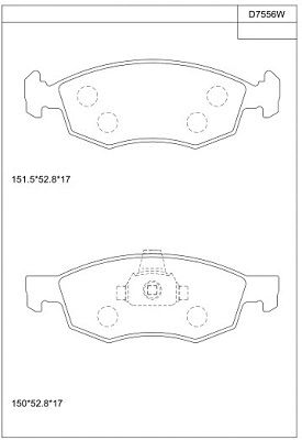 KD7556W ASIMCO Комплект тормозных колодок, дисковый тормоз (фото 1)