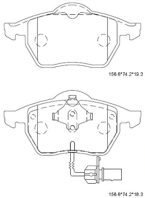 KD7558 ASIMCO Комплект тормозных колодок, дисковый тормоз (фото 1)