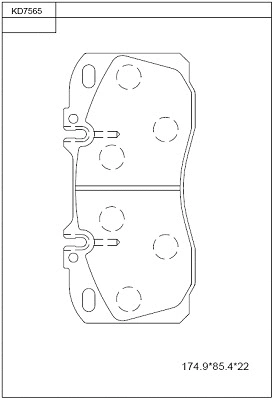 KD7565 ASIMCO Комплект тормозных колодок, дисковый тормоз (фото 1)