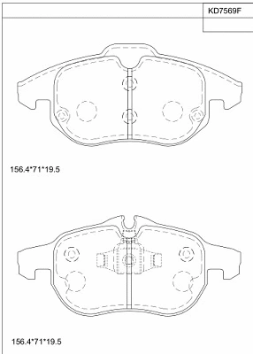 KD7569F ASIMCO Комплект тормозных колодок, дисковый тормоз (фото 1)