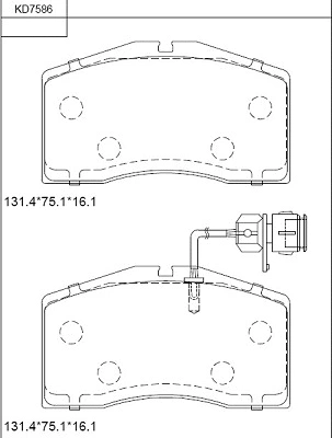 KD7586 ASIMCO Комплект тормозных колодок, дисковый тормоз (фото 1)