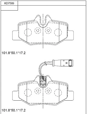 KD7589 ASIMCO Комплект тормозных колодок, дисковый тормоз (фото 1)