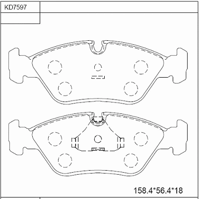 KD7597 ASIMCO Комплект тормозных колодок, дисковый тормоз (фото 1)