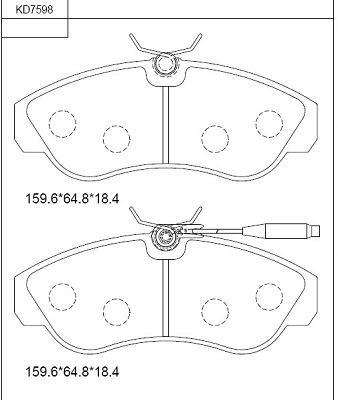 KD7598 ASIMCO Комплект тормозных колодок, дисковый тормоз (фото 1)