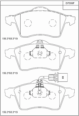 KD7599F ASIMCO Комплект тормозных колодок, дисковый тормоз (фото 1)