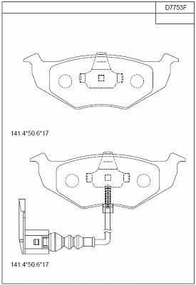 KD7753F ASIMCO Комплект тормозных колодок, дисковый тормоз (фото 1)