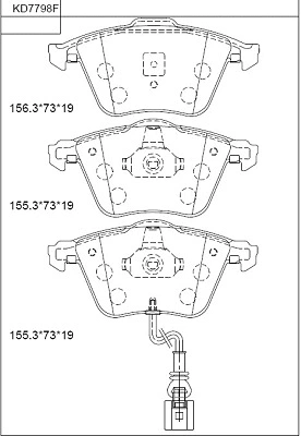 KD7798F ASIMCO Комплект тормозных колодок, дисковый тормоз (фото 1)