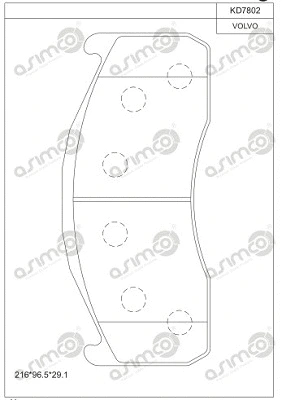 KD7802 ASIMCO Комплект тормозных колодок, дисковый тормоз (фото 1)