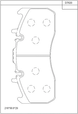 KD7820 ASIMCO Комплект тормозных колодок, дисковый тормоз (фото 1)