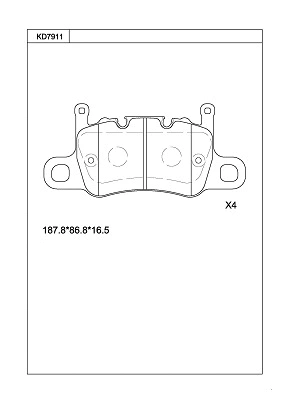 KD7911 ASIMCO Комплект тормозных колодок, дисковый тормоз (фото 1)
