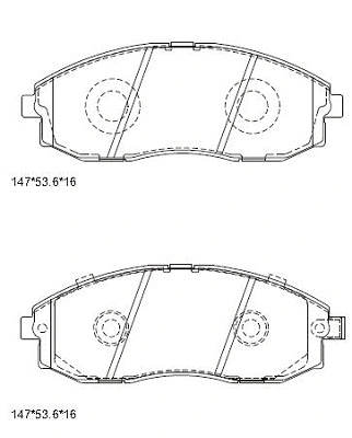 KD9601 ASIMCO Комплект тормозных колодок, дисковый тормоз (фото 1)