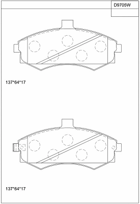 KD9705W ASIMCO Комплект тормозных колодок, дисковый тормоз (фото 1)