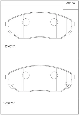 KD9717W ASIMCO Комплект тормозных колодок, дисковый тормоз (фото 1)