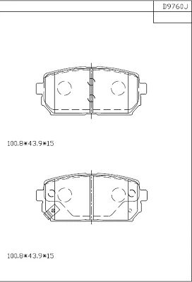 KD9760 ASIMCO Комплект тормозных колодок, дисковый тормоз (фото 1)