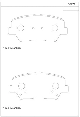 KD9777 ASIMCO Комплект тормозных колодок, дисковый тормоз (фото 1)