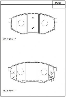 KD9780 ASIMCO Комплект тормозных колодок, дисковый тормоз (фото 1)
