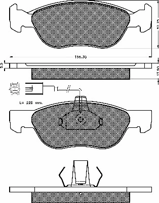 10398 BSF Комплект тормозных колодок, дисковый тормоз (фото 1)