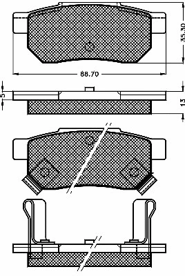 10471 BSF Комплект тормозных колодок, дисковый тормоз (фото 1)