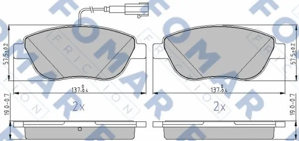 FO 217581 FOMAR Friction Комплект тормозных колодок, дисковый тормоз (фото 1)