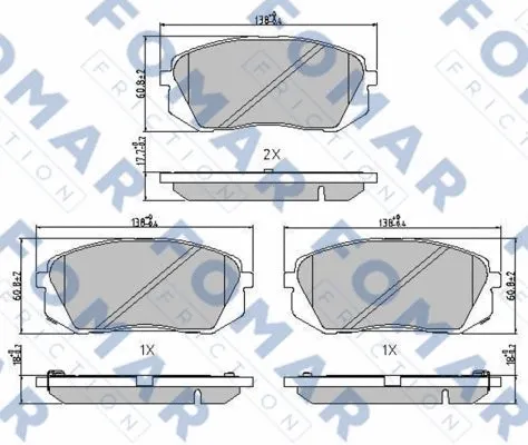 FO 241981 FOMAR Friction Комплект тормозных колодок, дисковый тормоз (фото 1)