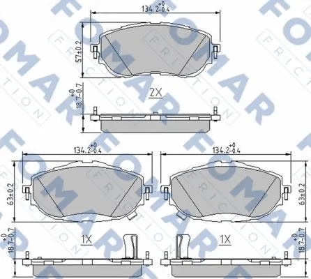 FO 261981 FOMAR Friction Комплект тормозных колодок, дисковый тормоз (фото 1)