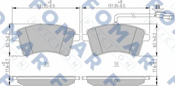 FO 262281 FOMAR Friction Комплект тормозных колодок, дисковый тормоз (фото 1)