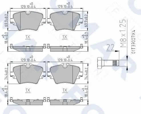 FO 267281 FOMAR Friction Комплект тормозных колодок, дисковый тормоз (фото 1)