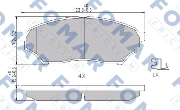 FO 340181 FOMAR Friction Комплект тормозных колодок, дисковый тормоз (фото 1)