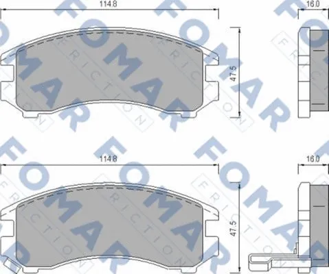 FO 443681 FOMAR Friction Комплект тормозных колодок, дисковый тормоз (фото 1)