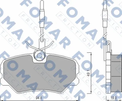 FO 443981 FOMAR Friction Комплект тормозных колодок, дисковый тормоз (фото 1)
