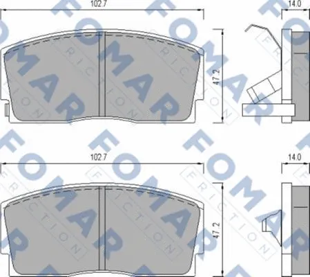 FO 447281 FOMAR Friction Комплект тормозных колодок, дисковый тормоз (фото 1)