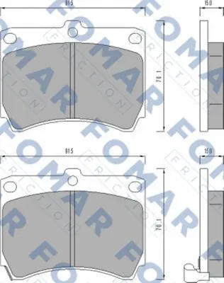 FO 462281 FOMAR Friction Комплект тормозных колодок, дисковый тормоз (фото 1)