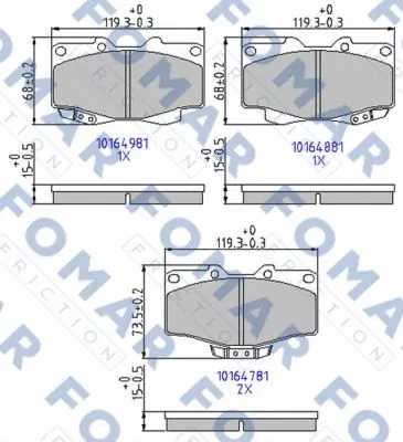 FO 464781 FOMAR Friction Комплект тормозных колодок, дисковый тормоз (фото 1)