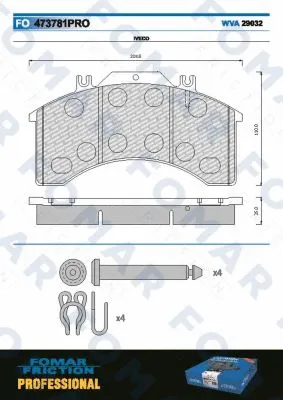 FO 473781 FOMAR Friction Комплект тормозных колодок, дисковый тормоз (фото 1)