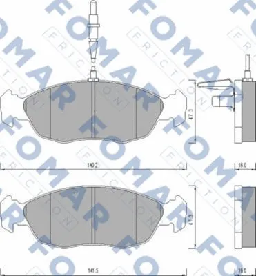 FO 475881 FOMAR Friction Комплект тормозных колодок, дисковый тормоз (фото 1)