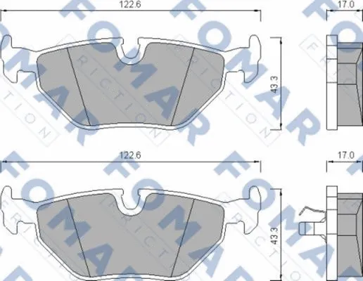 FO 476581 FOMAR Friction Комплект тормозных колодок, дисковый тормоз (фото 1)