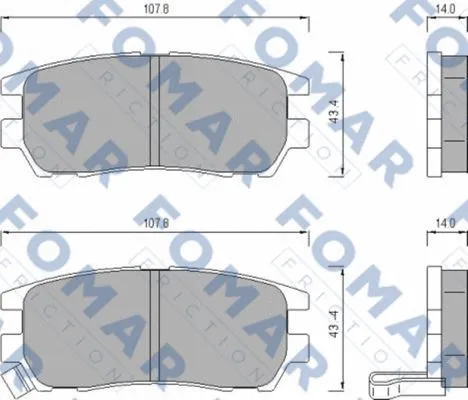 FO 482181 FOMAR Friction Комплект тормозных колодок, дисковый тормоз (фото 1)