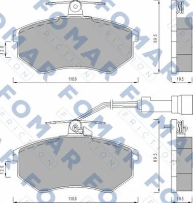 FO 488681 FOMAR Friction Комплект тормозных колодок, дисковый тормоз (фото 1)