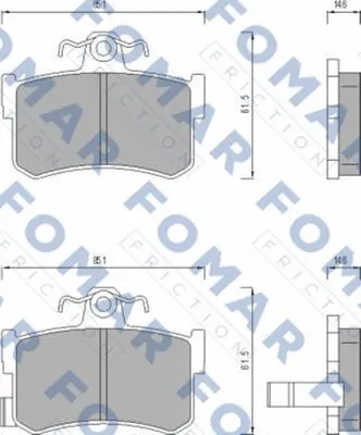 FO 491381 FOMAR Friction Комплект тормозных колодок, дисковый тормоз (фото 1)