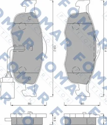 FO 493081 FOMAR Friction Комплект тормозных колодок, дисковый тормоз (фото 1)