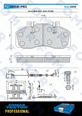 FO 495181 FOMAR Friction Комплект тормозных колодок, дисковый тормоз (фото 1)