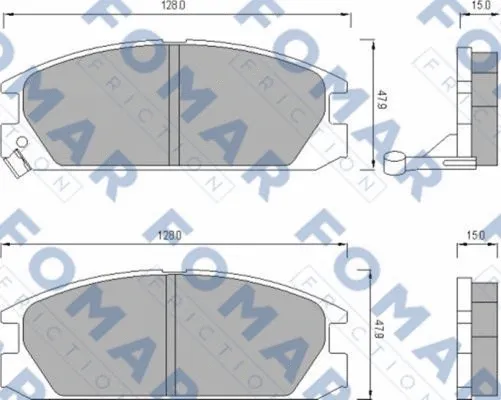 FO 496881 FOMAR Friction Комплект тормозных колодок, дисковый тормоз (фото 1)